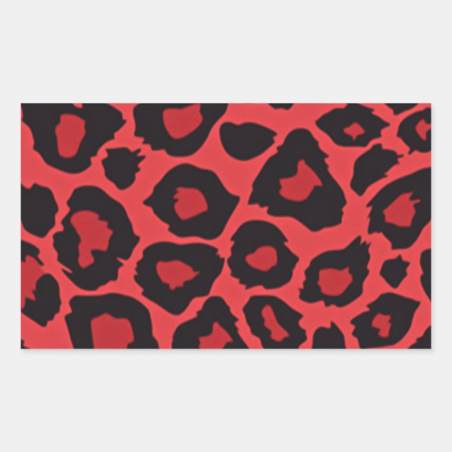 RAB Rockabilly Leopard Print Red Black Sticker (Front)