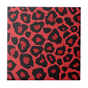 RAB Rockabilly Leopard Print Red Black Tile