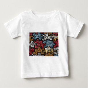 RAB Rockabilly Leopard Zebra Puzzle Print Gifts Baby T-Shirt