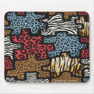 RAB Rockabilly Leopard Zebra Puzzle Print Gifts Mouse Pad