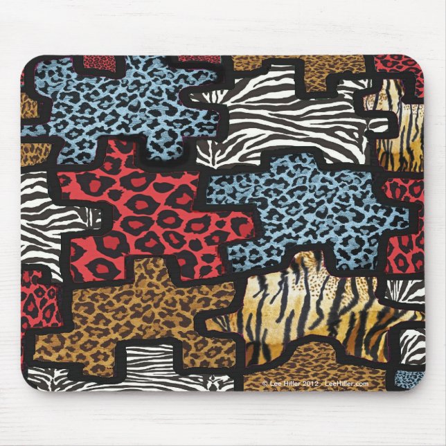 RAB Rockabilly Leopard Zebra Puzzle Print Gifts Mouse Pad (Front)