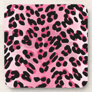 RAB Rockabilly Pink Cheetah Print Coaster