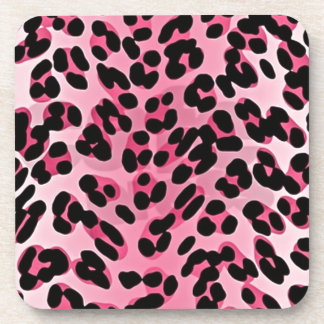 RAB Rockabilly Pink Cheetah Print Coaster