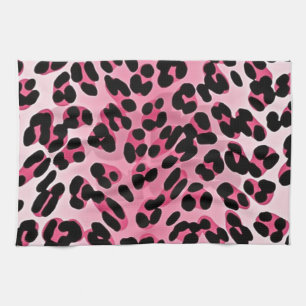 RAB Rockabilly Pink Cheetah Print Kitchen Towel