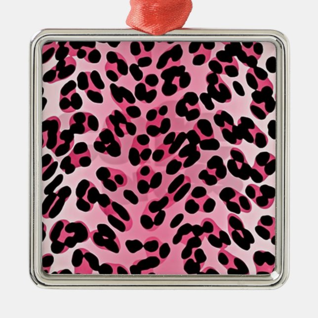 RAB Rockabilly Pink Cheetah Print Metal Ornament (Front)