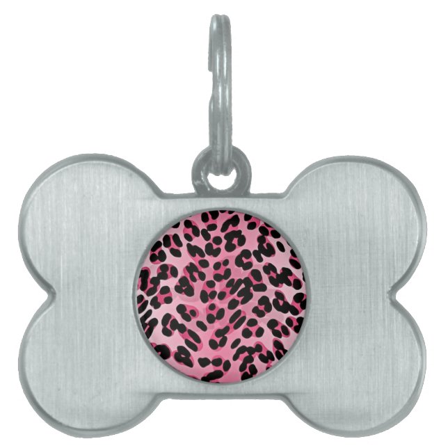 RAB Rockabilly Pink Cheetah Print Pet Tag (Front)