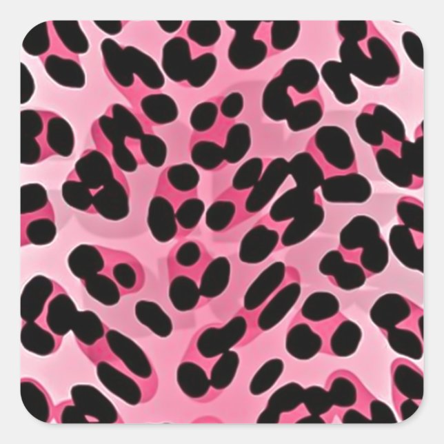 RAB Rockabilly Pink Cheetah Print Square Sticker (Front)