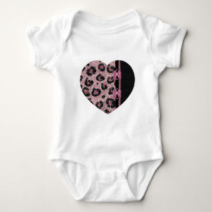 RAB Rockabilly Pink Leopard Print Ribbon Bows Baby Bodysuit