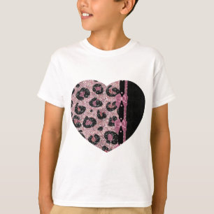 RAB Rockabilly Pink Leopard Print Ribbon Bows T-Shirt