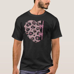 RAB Rockabilly Pink Leopard Print Ribbon Bows T-Shirt