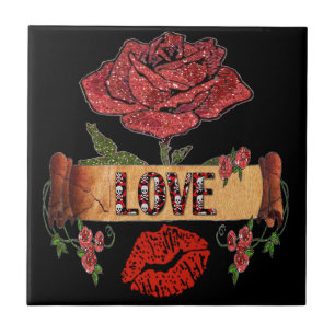 RAB Rockabilly Roses, Love & Lipstick Tile