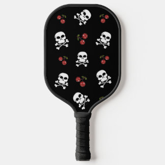 RAB Rockabilly Skulls and Cherries on Black Pickleball Paddle