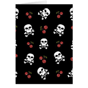 RAB Rockabilly Skuls et Cerises sur Noir