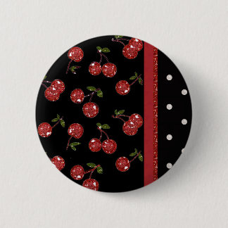 RAB Rockabilly Very Cherry Cherries Black 2 Inch Round Button