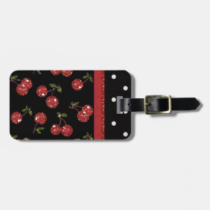 RAB Rockabilly Very Cherry Cherries Black Luggage Tag