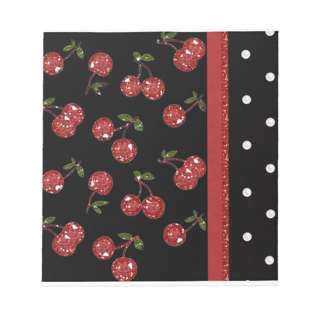 RAB Rockabilly Very Cherry Cherries Black Notepad (Front)