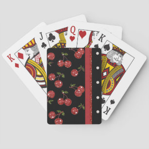 RAB Rockabilly Very Cherry Cherries Black Playing Cards