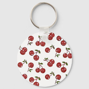 RAB Rockabilly Very Cherry Cherries On White Keychain