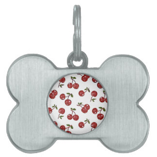 RAB Rockabilly Very Cherry Cherries On White Pet Name Tag