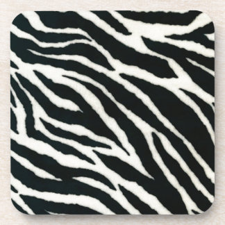 RAB Rockabilly Zebra Print Black & White Coaster