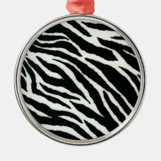 RAB Rockabilly Zebra Print Black & White Metal Ornament