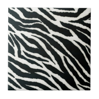 RAB Rockabilly Zebra Print Black & White Tile