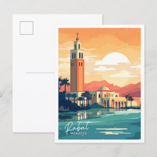 Rabat Morocco Africa Travel Place illustration Postcard