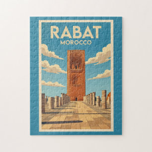 Rabat Morocco Illustration Travel Art Vintage Jigsaw Puzzle