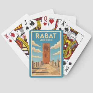 Rabat Morocco Illustration Travel Art Vintage Playing Cards