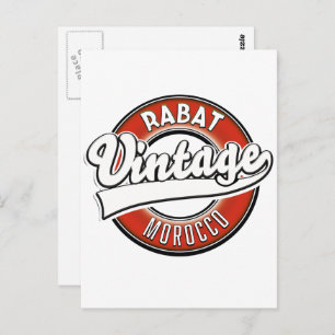 Rabat morocco vintage logo postcard