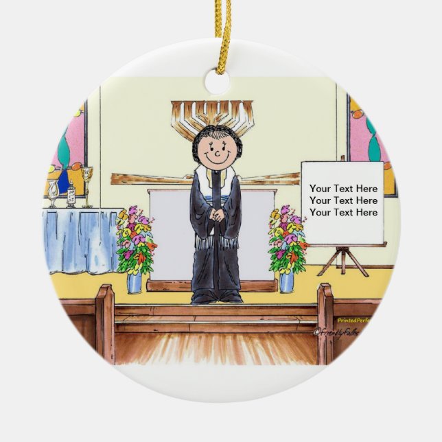Rabbi - Female Ceramic Ornament (Front)