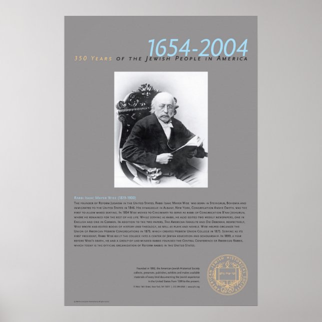 Rabbi Isaac Mayer Wise (1819-1900) Poster (Front)