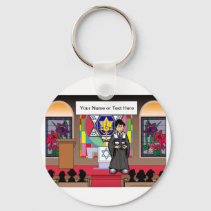 Rabbi - Male Cartoon by PrintedPerfection.com  Keychain