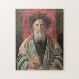 Rabbi - Painting by Isador Kaufmann - Circa 1920 Jigsaw Puzzle
