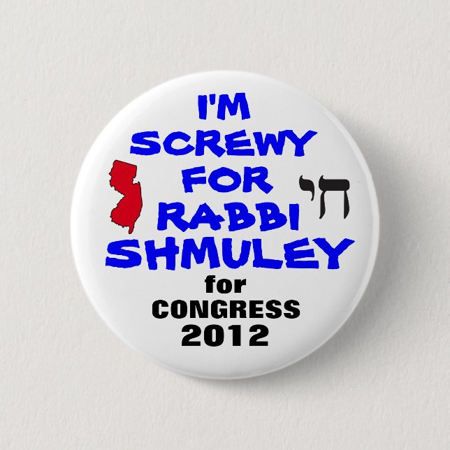 Rabbi Schmuley Boteach for Congress 2 Inch Round Button (Front)