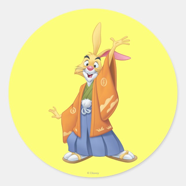 Rabbit 1 classic round sticker (Front)