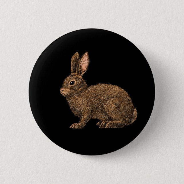 Rabbit 2 2 inch round button (Front)