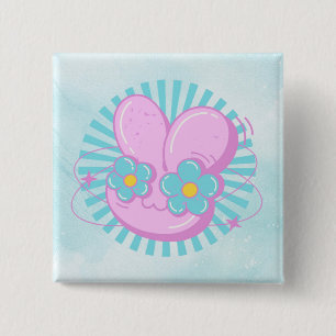 Rabbit 2 Inch Square Button