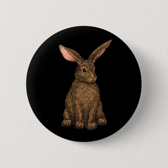 Rabbit 3 2 inch round button (Front)