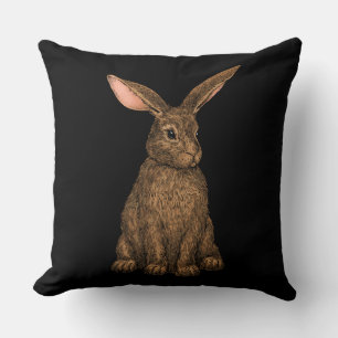 Rabbit 3 throw pillow