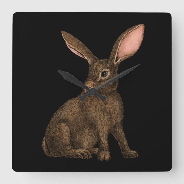 Rabbit 4 square wall clock (Front)