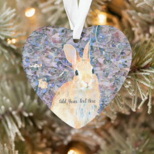 Rabbit Add Your Name or Text to Personalize  Ornament