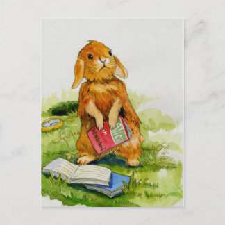 Rabbit aime lire Carte postale