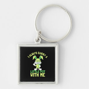 Rabbit Always Carry A Little Pot Keychain