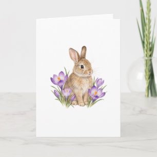 Rabbit Among Autumn Crocus Card