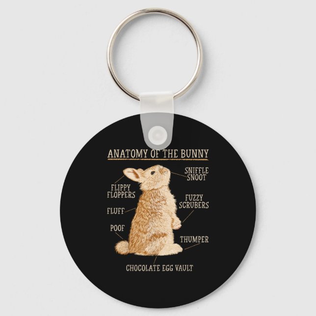 Rabbit Anatomy Bunny Lover Animal Pet Owner  Keychain (Front)
