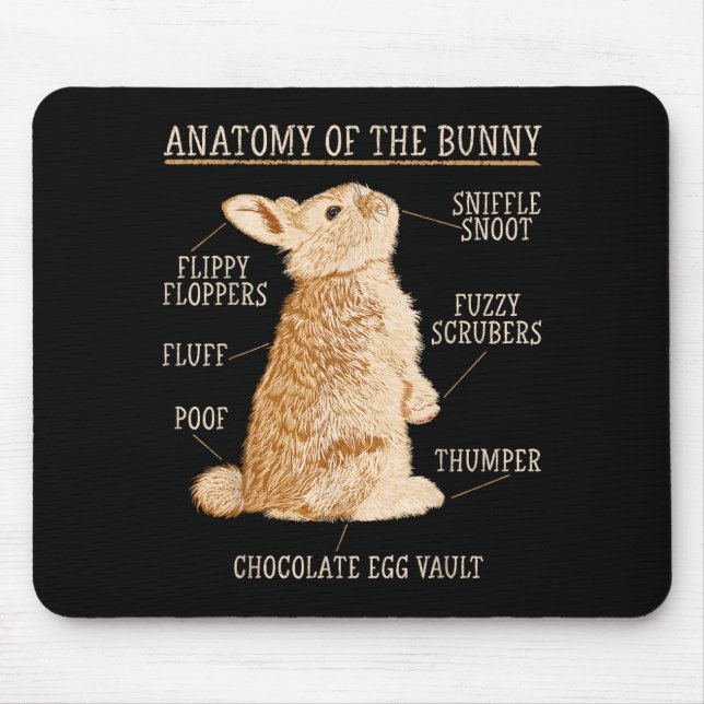 Rabbit Anatomy Bunny Lover Animal Pet Owner  Mouse Pad (Front)