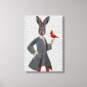 Rabbit And Bird Canvas Print