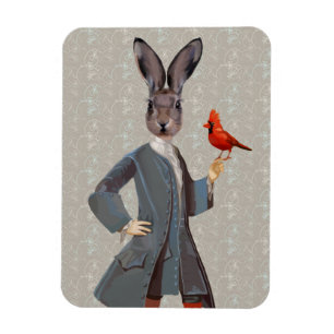 Rabbit And Bird Magnet