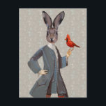 Rabbit And Bird Postcard<br><div class="desc">Fashion & Figurative</div>